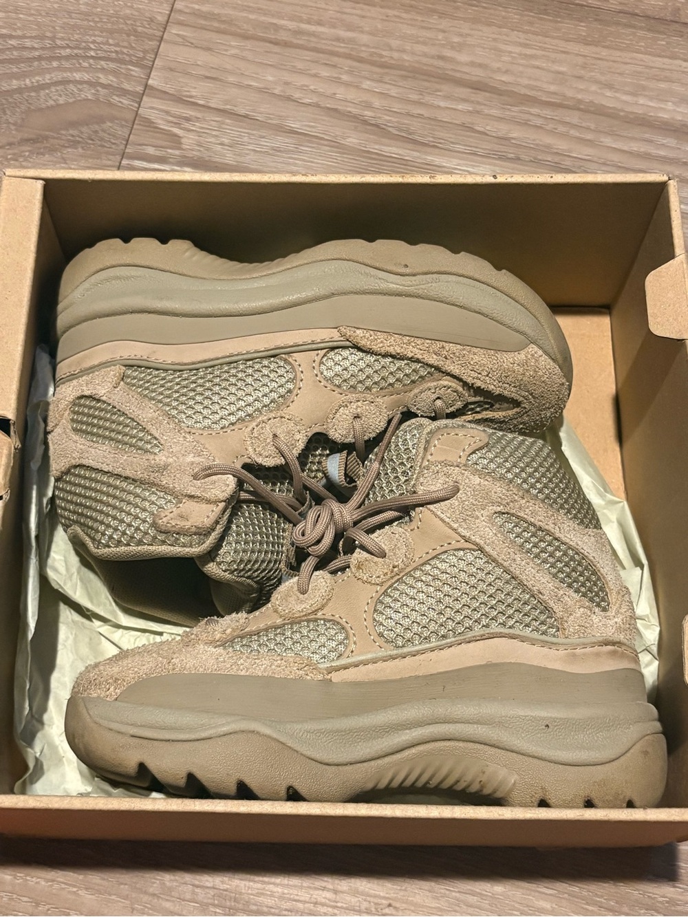 Yeezy Kids Tan/Beige Desert Boot Sneakers